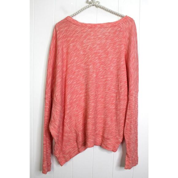 Anthropologie Orange Space Dyed Long Sleeve Ribbed Knit Shirt Size L - Picture 5 of 6